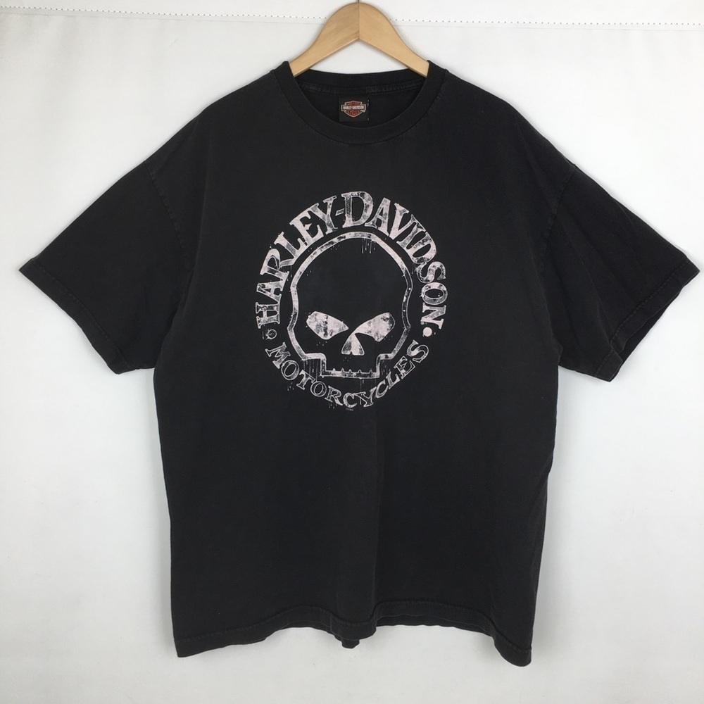 Harley-Davidson Skull T-Shirt Black Wisconsin Tee Mens Size 2XL Cotton Biker